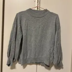 グレー バルーンスリーブ ニット