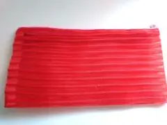 台湾　漁師網ポーチ　赤　ピンク