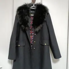 ZARAイタリアンウールファー付きコートブラックMANTECO黒
