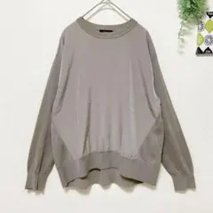 【7-IDconcept】 薄手ニット 長袖 切り替え 異素材 キレカジのサムネイル