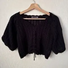 NICE CLAUP ブラック 半袖 ニットビスチェ　ボレロ