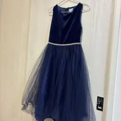 160cm キャサリンコテージ　ネイビー フォーマルドレス ベルベット