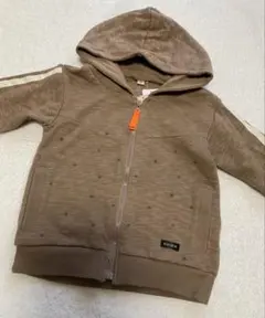 【セール】起毛パーカー　95サイズ　星柄　ブラウン　 フルジップパーカー ベビー