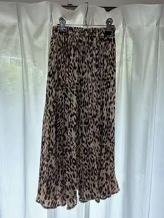 ヒョウ柄 ロングプリーツスカート