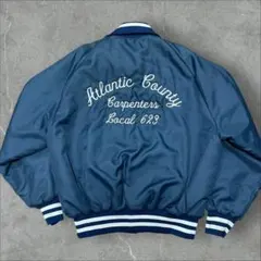 90s USA製 コーチジャケット 大工組合 企業 襟あり キルティング