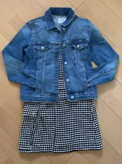 ZARAKIDS デニムジャケット　千鳥ワンピース　164㎝セット