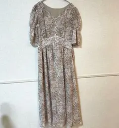 DURAS デュラス フラワー柄コルセット風フレアワンピース フリーサイズ