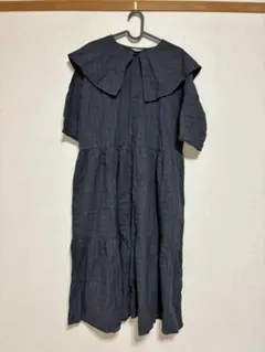 試着のみ ☆サマンサモスモスセーラー襟ティアードワンピース黒