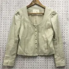 インディースリーズ 古着 Sabena くるみボタン タイト レザージャケット