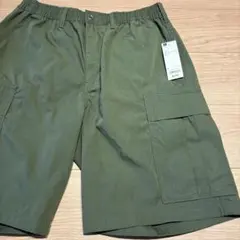 【新品未使用】GU ワイドカーゴハーフパンツ 57 OLIVE Lサイズ