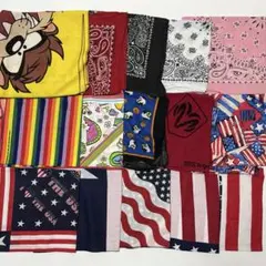 古着　US古着　バンダナ　15枚まとめ売り　ヴィンテージ　16