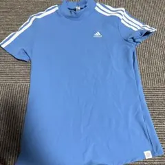 adidas 青 ハイネック シャツ