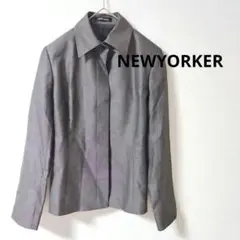 3.51【ニューヨーカー】ジャケット (7AR)比翼ボタン シルク シンプル