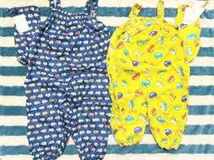 motherways キッズ用プレイウェアL/M 2点セット【ゾウ柄 クルマ柄】のサムネイル