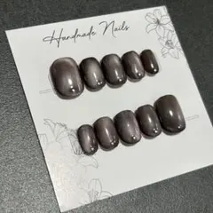 【現品・サイズ変更可能】ネイルチップ　ブラウン　マグネット　シンプル