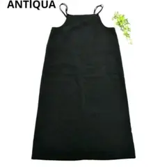 【ANTlQUA】ブラックキャミワンピース ポケット付き【フリーサイズ】美品✨️