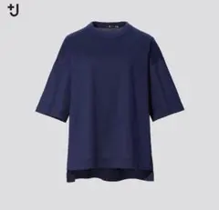+J UNIQLO ユニクロ　スーピマコットンオーバーサイズＴ（5分袖）　L