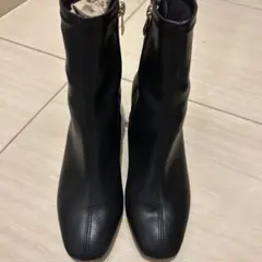 ルタロングリーズ　ショートブーツ✨サイドジップ スクエアトゥ ゴールド金具 M