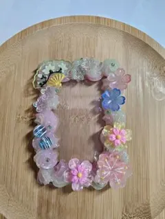 ホイップデコ　トレカケースデコ　B8サイズ　和　ピンク　黄緑　グリーン　緑