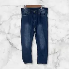 ✨希少✨ダークブルー ストレートレッグ デニムパンツ　1点もの