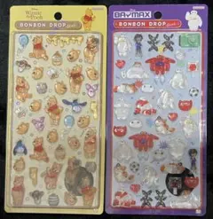 ボンボンドロップシール くまのプーさん ベイマックス 2種セット