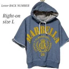 【Letter BACK NUMBER】レディース半袖パーカー プリント