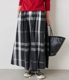 美品⭐️COUDRE／ギンガムチェック／タックロングスカート／クードル