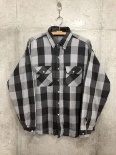 90s FIVE BROTHER ネルシャツ ブロックチェック モノクロ 白黒 - メルカリ