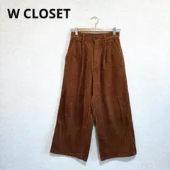 W CLOSET コーデュロイワイドパンツ バックゴム ブラウン F