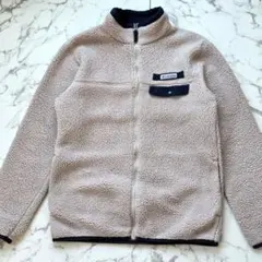 人気M​✨️コロンビア ボアフリース ジャケット ブルゾン ロゴ 刺繍 ベージュ