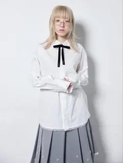 新品　ドレステリア　フリルカラーオックスブラウス　ホワイト DRESSTERIOR（ドレステリア） ブラウス シャツ 「洗える/コットン混