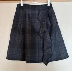Yorkland グレーチェック 膝丈スカート S