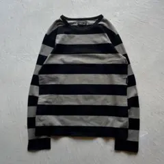 00s agnes b. border l/s 太ボーダー ロンt 黒 カーキ