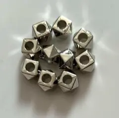【10個】アクリルビーズ シルバー
