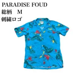 90sPARADISE FOUNDアロハシャツ企業刺繍ロゴironman刺繍ロゴのサムネイル