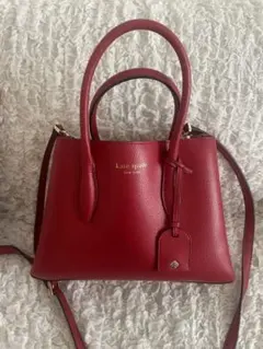 kate spade ショルダー付ハンドルバッグ　赤