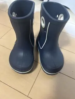 crocs ネイビー レインブーツ サイドホール付き