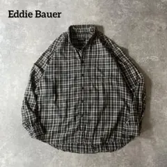 00s Eddie Bauer L BDシャツ チェックシャツ 長袖