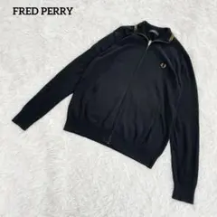 【美品】フレッドペリー　ドライバーズニット・長袖ニット・ジップアップ・月桂樹ロゴ