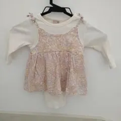 美品　petit main 花柄　チュニック 80　ロンパース　プティマイン