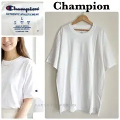 新品 タグ付き チャンピオン レディース Tシャツ 綿100% 白 L 半袖
