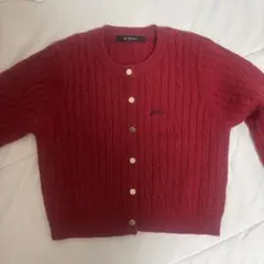 w closet 赤 ケーブルニットカーディガン