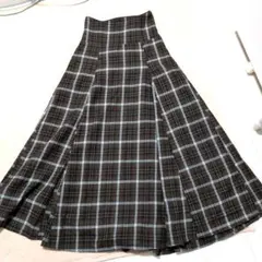 ダズリン チェック ハイウエストロングスカート コルセット フレア S