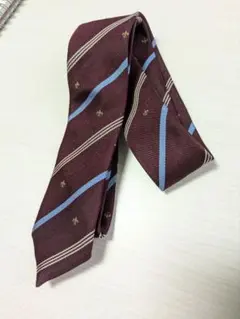 EAST BOY バーガンディ ストライプ ネクタイ