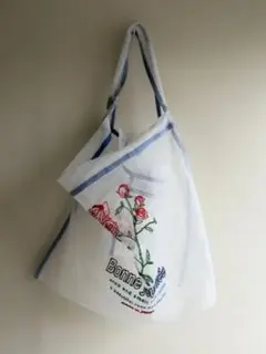 AMPER メッシュ刺繍 ワンショルダーバッグ/WHITE×ROSEのサムネイル