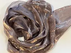 パープル ショール スパンコール付き