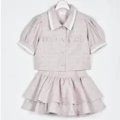 ⭐️美品⭐️evelyn リボンツイードセットアップ ピンク