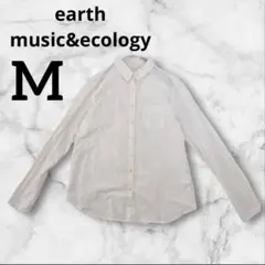 アースミュージック&エコロジー　シャツ長袖　ホワイト　白　M オフィス