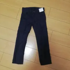 ネイビー紺色　長ズボン　男の子　スリム　フィット　綿 100%　チャック　ウエス