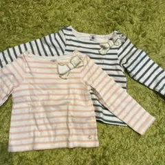 PETIT BATEAU ストライプ 長袖カットソー 2枚セット